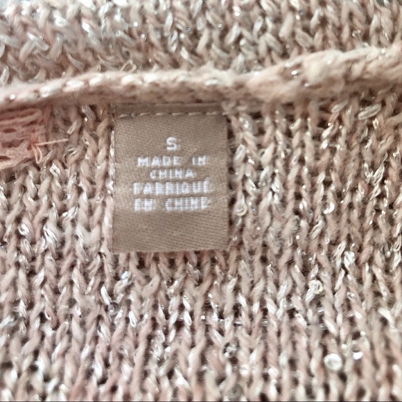 Anthro Knitted &Knotted Sequin Blush/Pink Cardigan - Picture 8 of 8